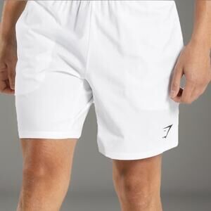 Gymshark Shorts Mens Medium Fit White Arrival 7” Linerless Gym Running Train New